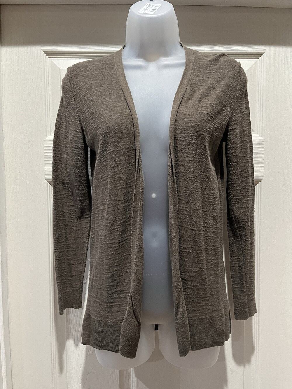 Loft Outlet Green Long Sleeve Open Front Textured Sweater Cardigan Women’s SP